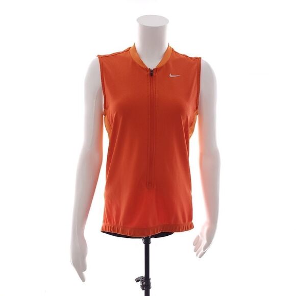 Nike Fit Dry Zip Closure Solid Orange Cycling Tank Top Womens Size M 8-10 - Picture 13 of 16